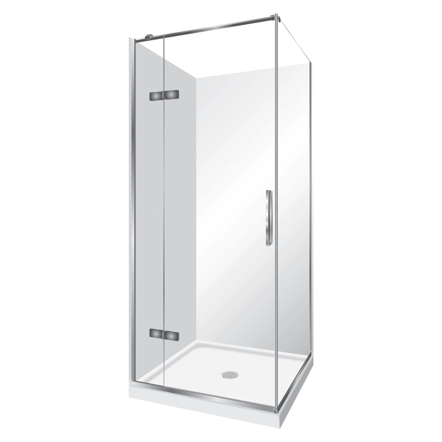 Frameless 2 Sided Square Showers