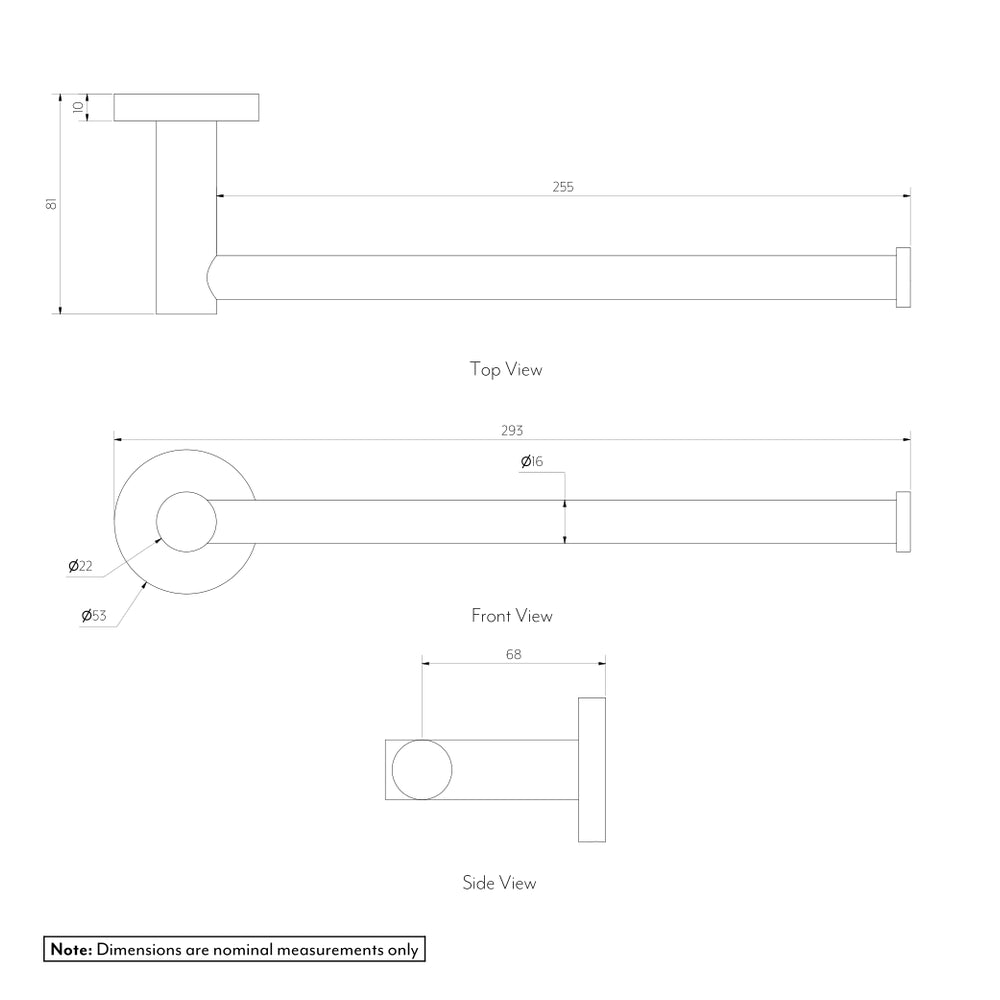 Horizon | Rounded Towel Holder