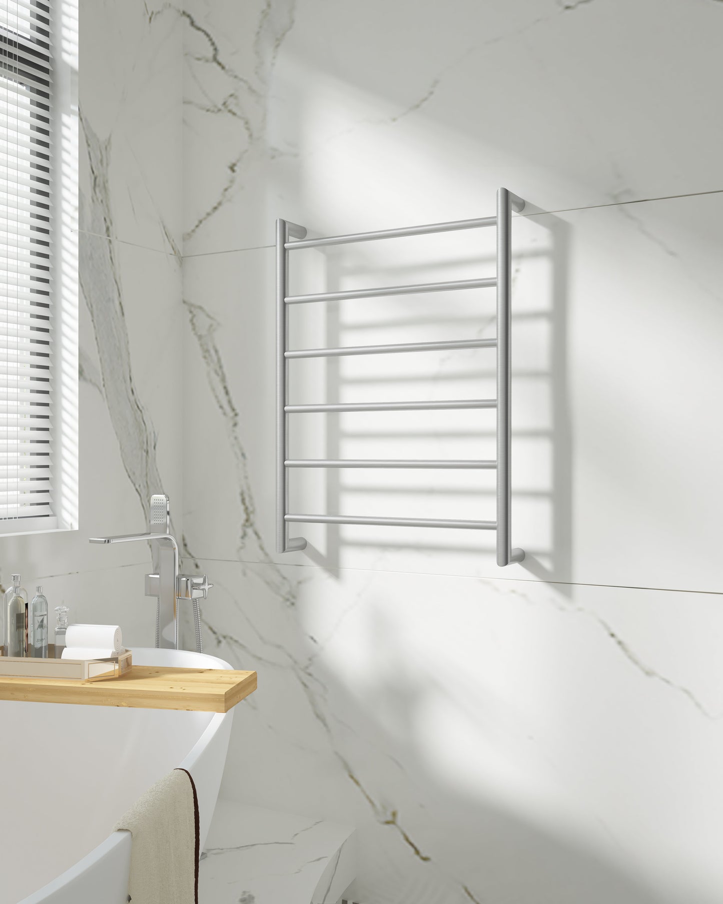 Mondrian | Modern Round Heated Towel Ladder 240V 800x600MM