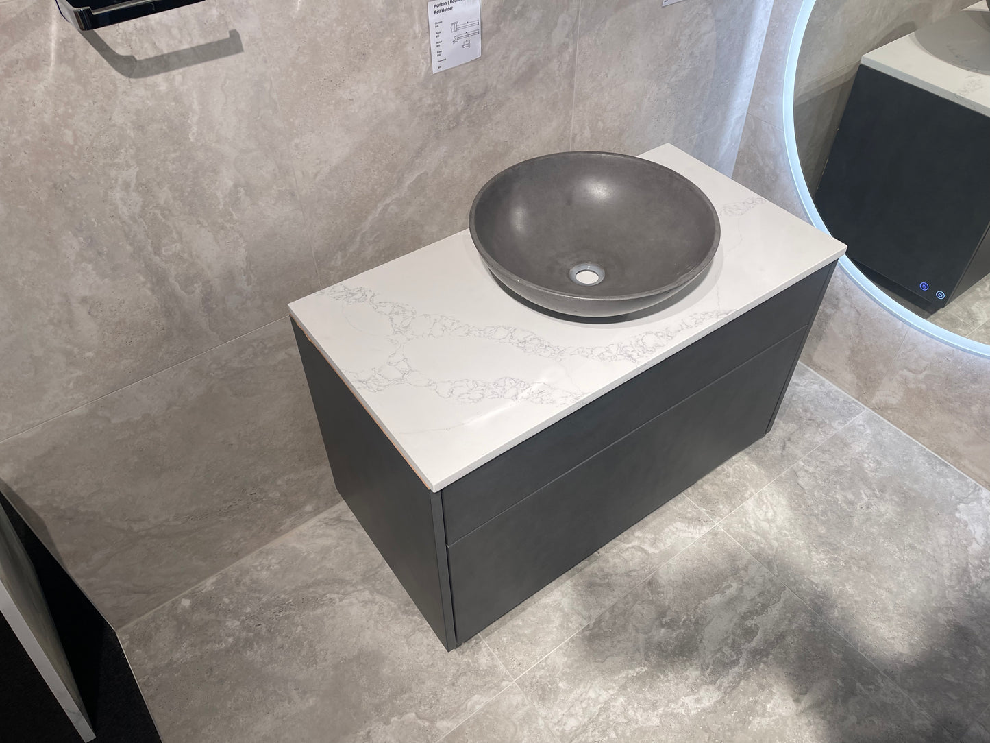 Abode Vanity Stone Top 900mm Honed Slate Velvet