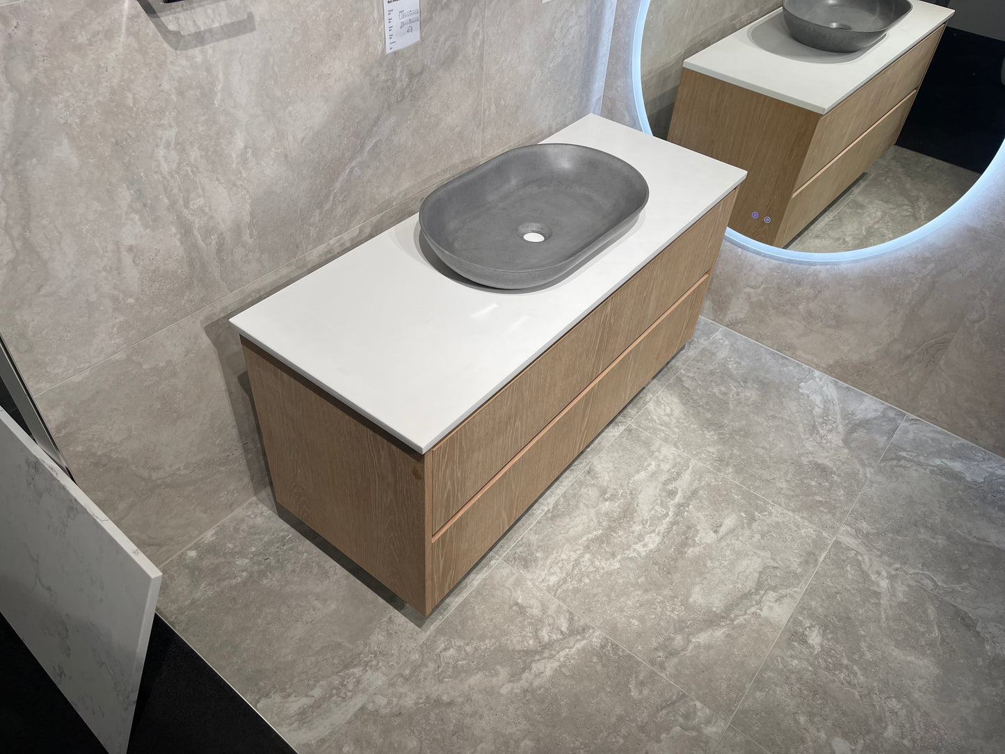 Abode Vanity Stone Top 1200 mm Oak Veneer