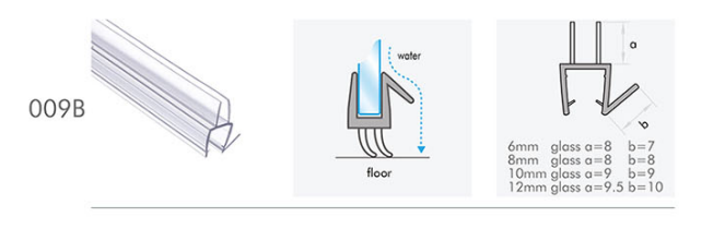 Flick | Frameless Bottom Door Seal for 10 mm glass