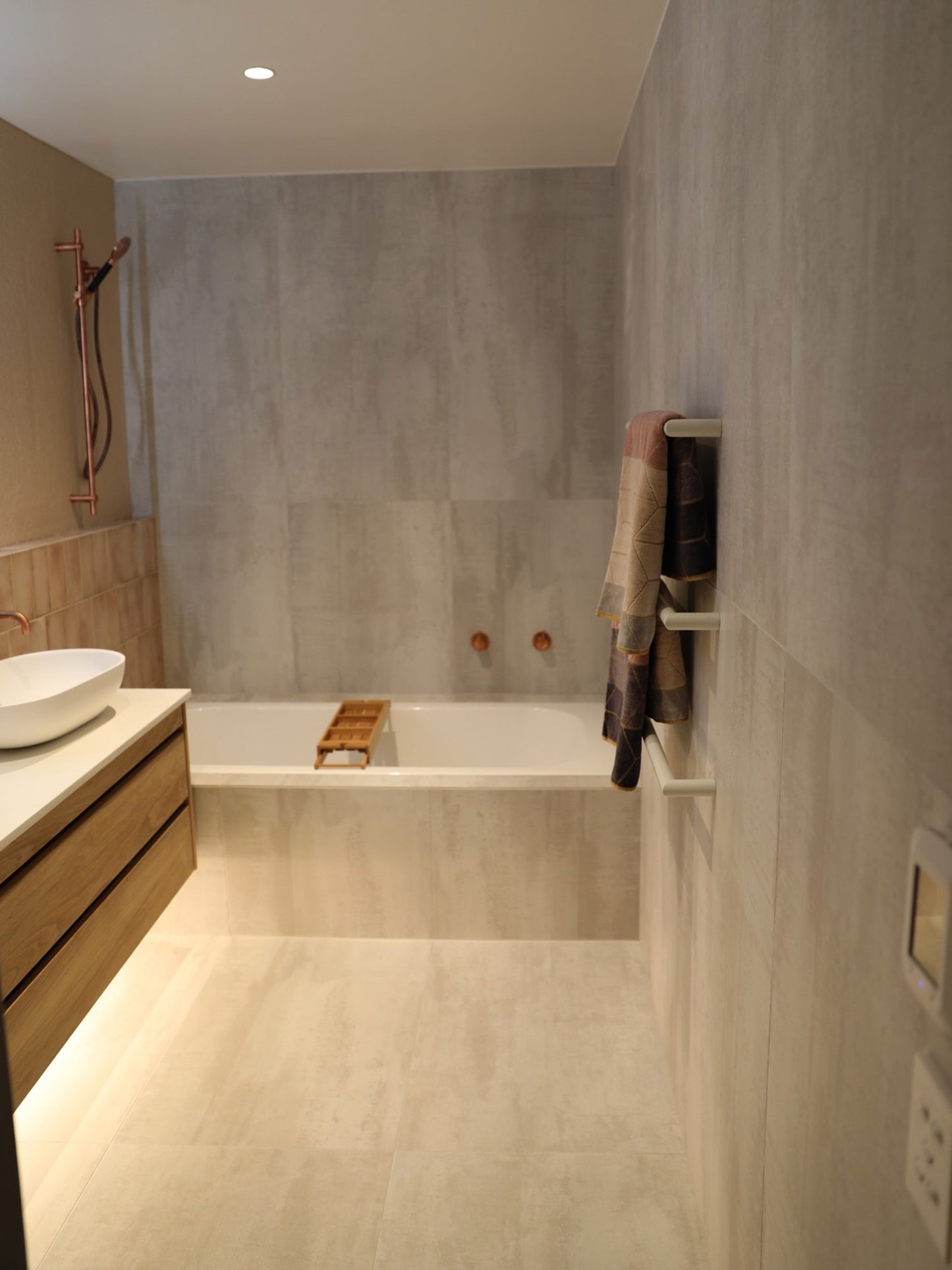 Abode Vanity - 2 Drawers Stone Top - Solid Oak Finish