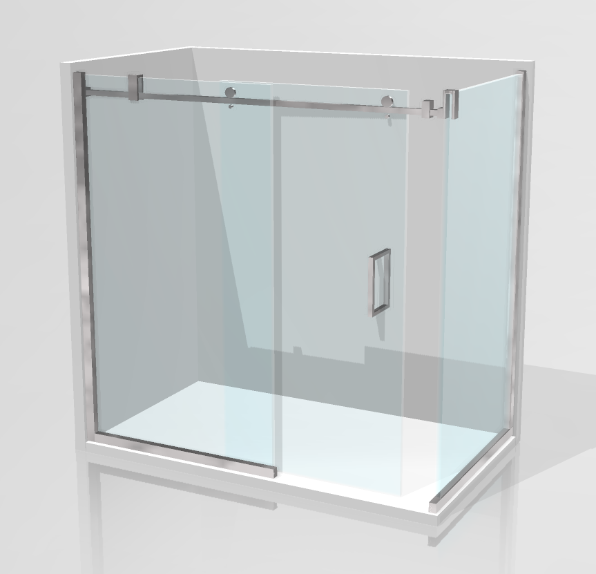 Two Sided Frameless Glass Sliding Shower