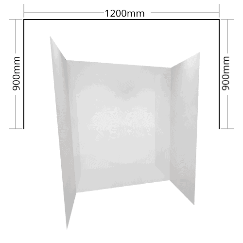 Shower Liner 900x1200x900 3 sided Flat 1950mm high for std Showers