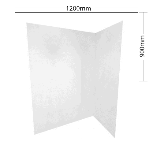 Shower Liner 1200×900 2 sided Flat 1950mm high for std Showers