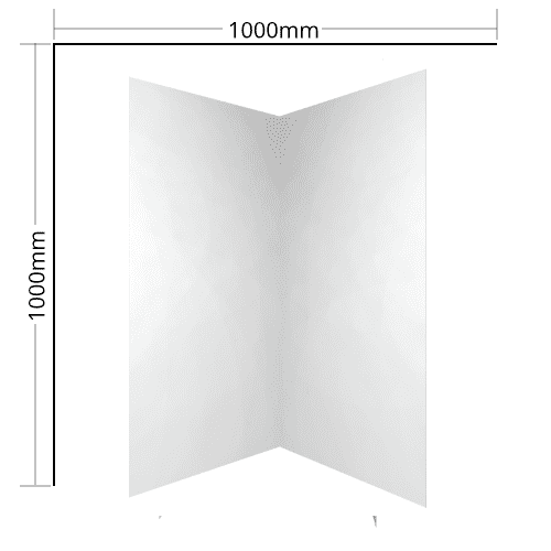 Shower Liner 2 sided 1000×1000 Flat