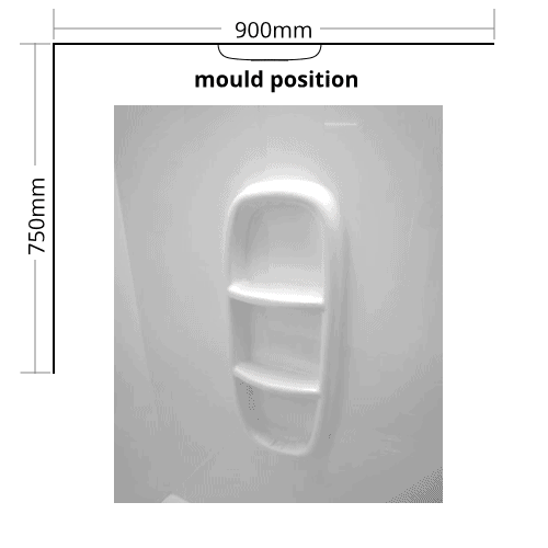 Shower Liner 2 sided 900×750 Moulded