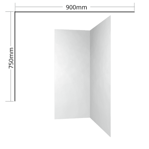 Shower Liner 2 sided 900×750 Flat