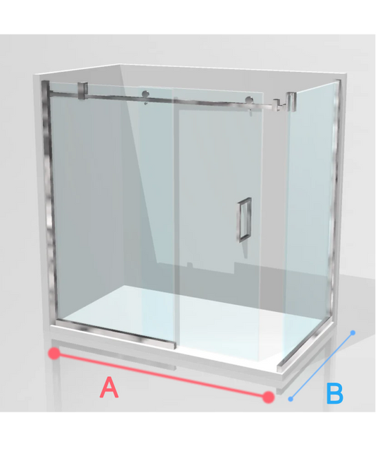 Two Sided Frameless Glass Sliding Shower