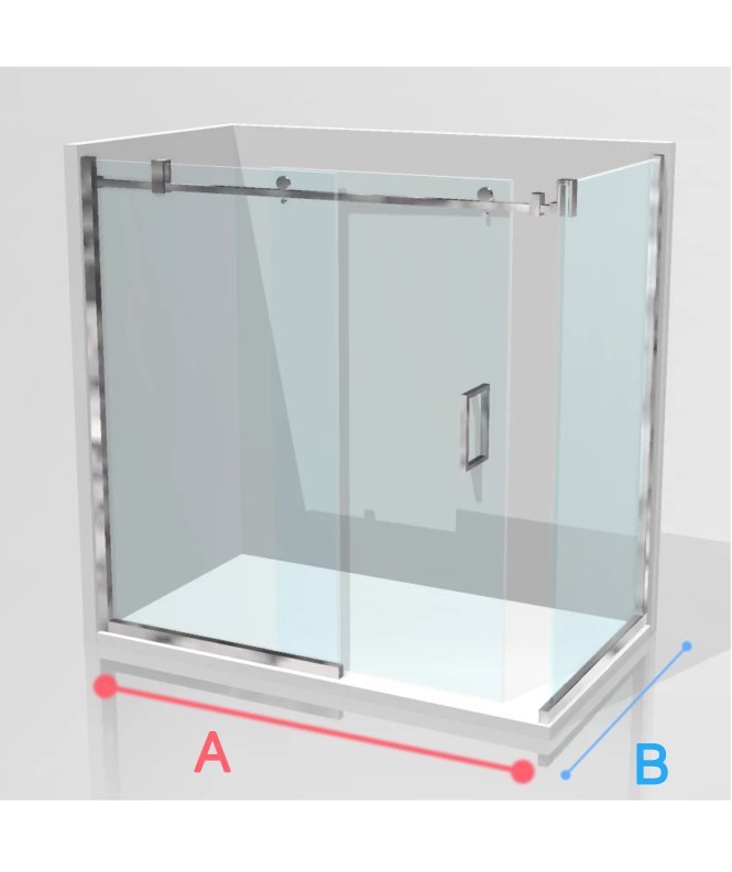 Two Sided Frameless Glass Sliding Shower