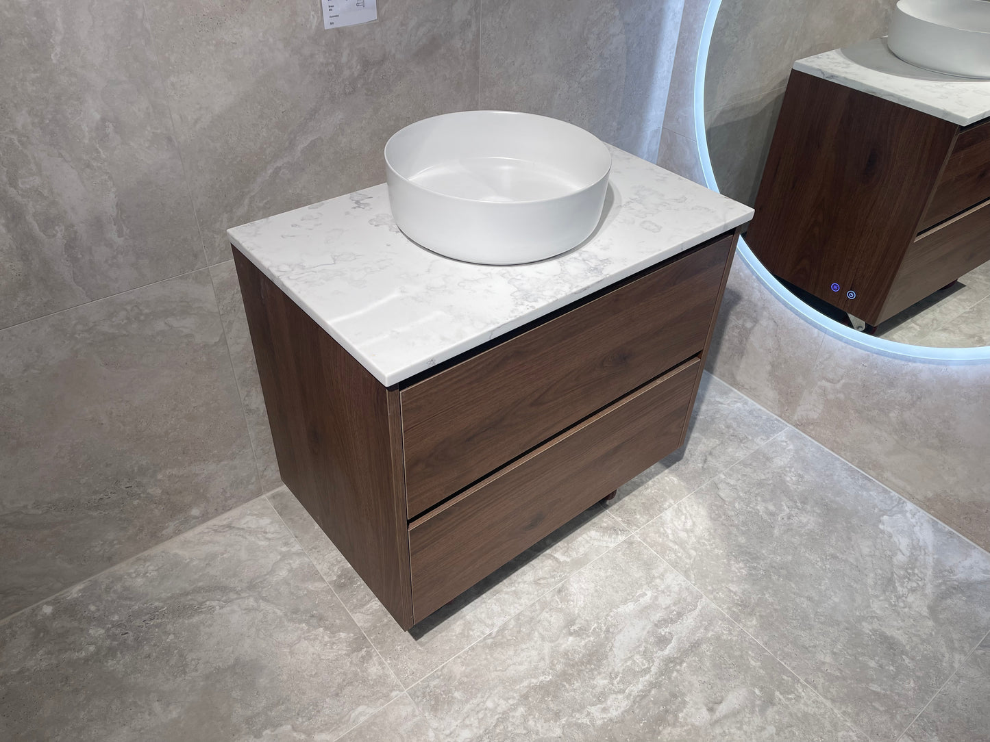 Abode Vanity Stone Top 750mm Walnut