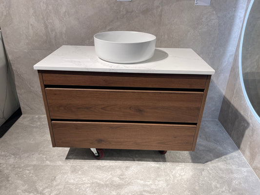 Abode Vanity Stone Top 900mm Walnut