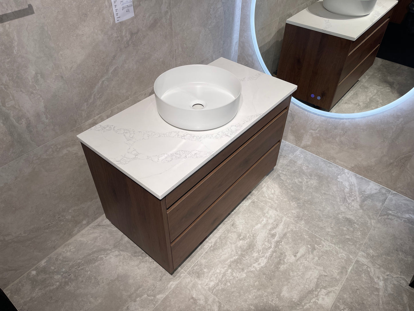 Abode Vanity Stone Top 900mm Walnut