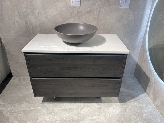 Abode Vanity Stone Top 900mm Fumed Oak