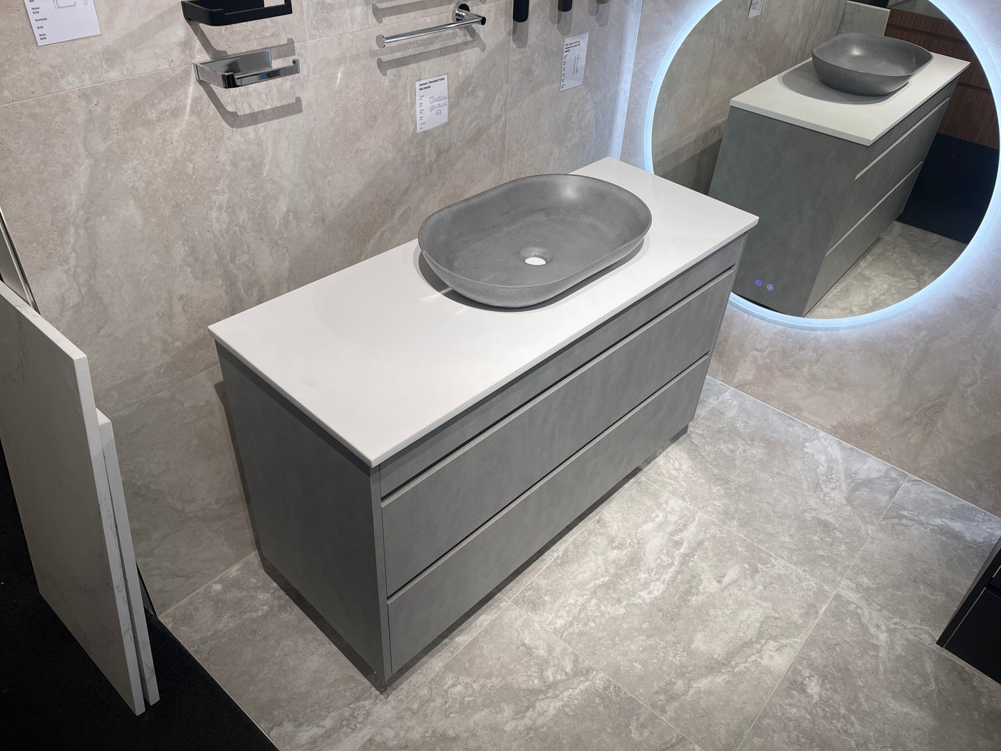 Abode Vanity Stone Top 1200 mm Honed Steel