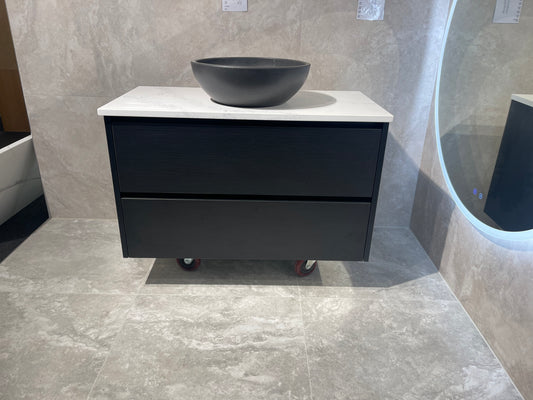 Abode Vanity Stone Top 900mm Black Wilderness