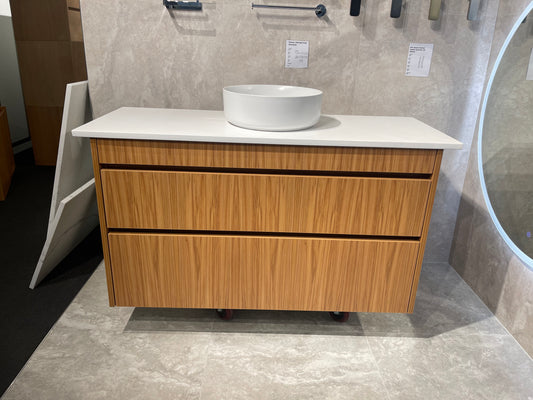 Abode Vanity Stone Top 1100 mm Prime Rimu Woodgrain