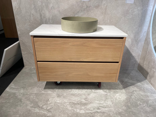 Abode Vanity Stone Top 900 mm Oak Veneer