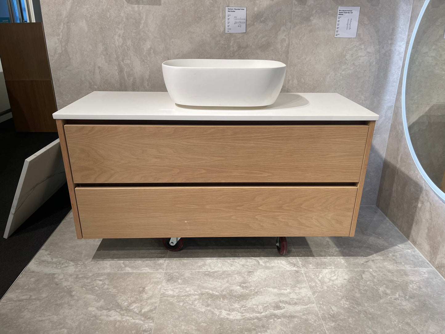 Abode Vanity Stone Top 1200mm Oak Veneer