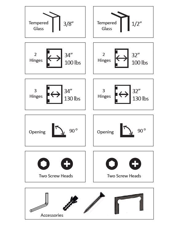 Abode Shower Hinges Wall to Glass (Offset)  Matte Black