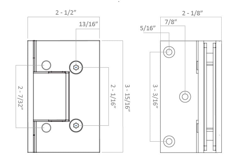 Abode Shower Hinges Wall to Glass (Offset)  Matte Black