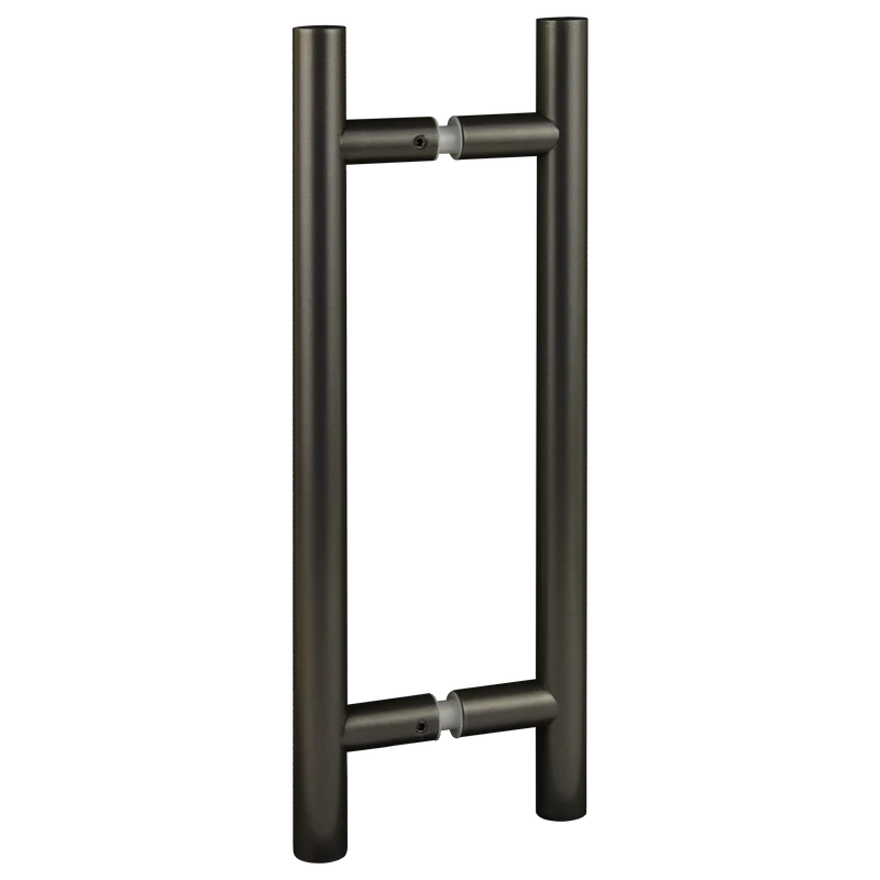 Round H Handle - 250mm Centres - Powdercoated Gunmetal