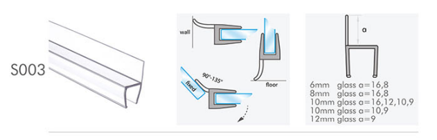 Chair | Versatile Shower Seal for 10mm Glass (Black)