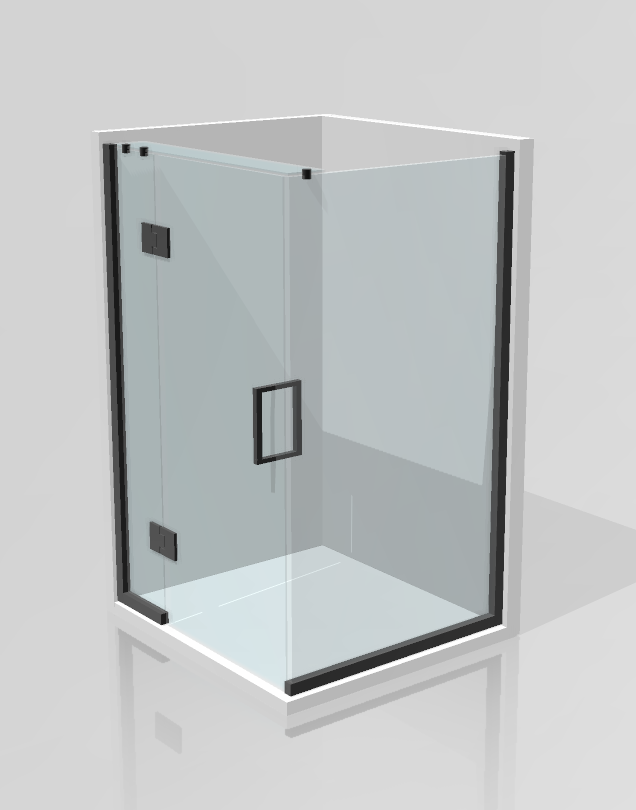 Two Sided Frameless Glass Hinged Shower