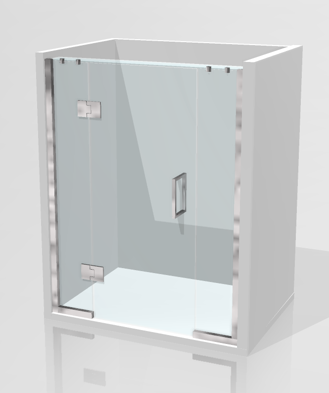 Alcove Frameless Glass Hinged Shower