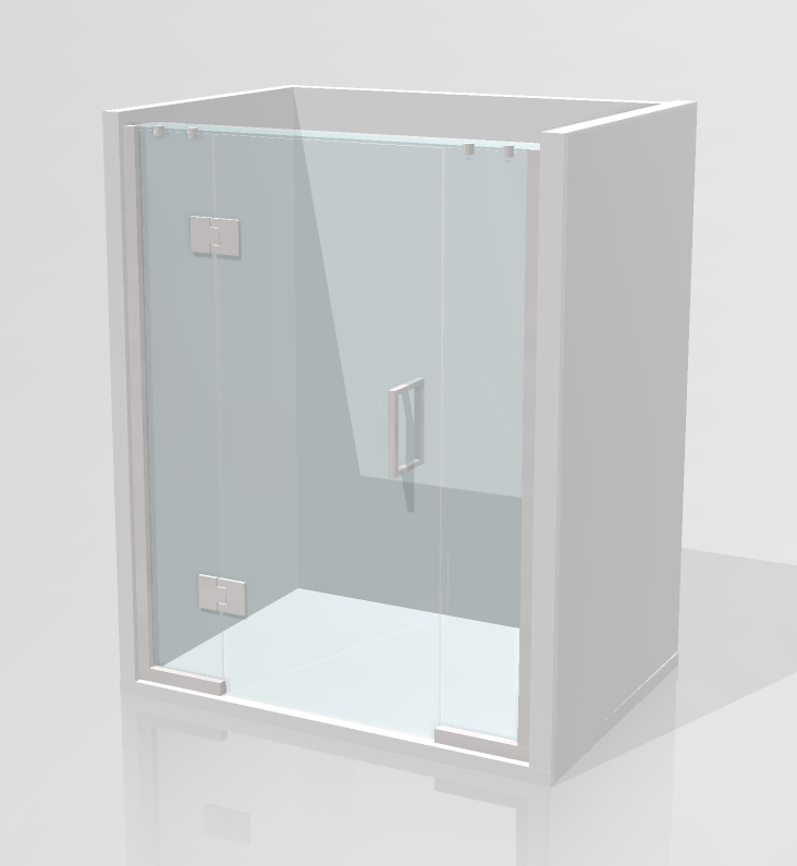 Alcove Frameless Glass Hinged Shower