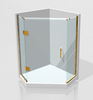 Angle Frameless Glass Hinged Shower