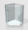Angle Frameless Glass Hinged Shower