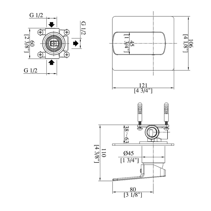 Cubic Square Shower Mixer