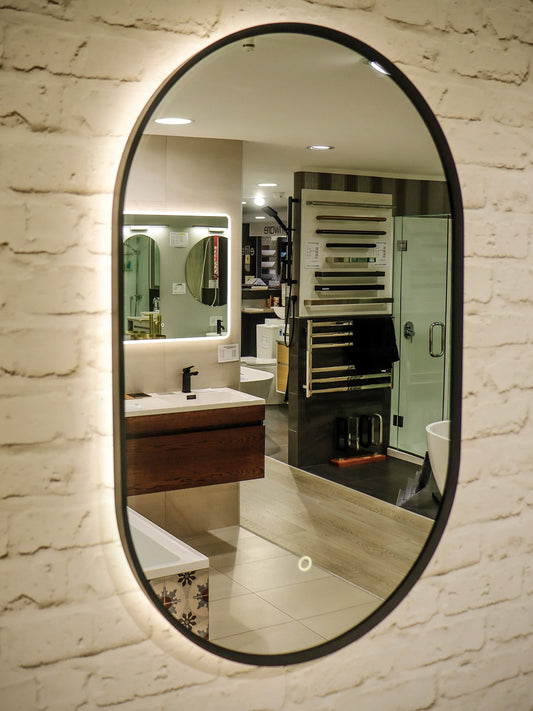 Abode Flat Polished LED Mirror - Oval