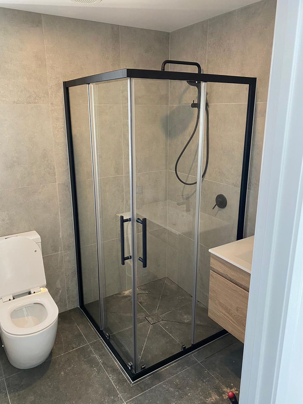 Framed Two Sided Sliding Shower