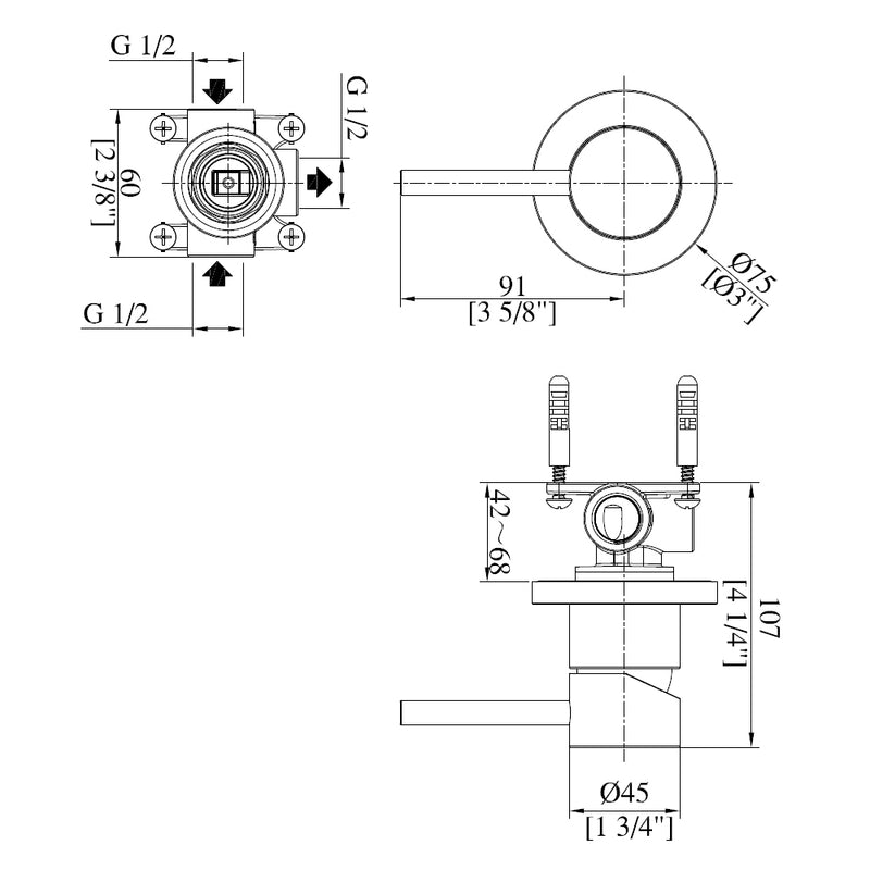 Echo | Round Shower Mixer With Changeable Shell/Outside