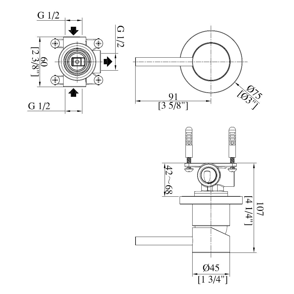 Echo | Round Shower Mixer With Changeable Shell/Outside