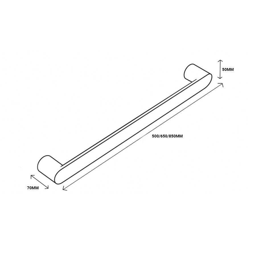 Melody | Round Horizontal Heated Towel Bar 12 Volt 500mm