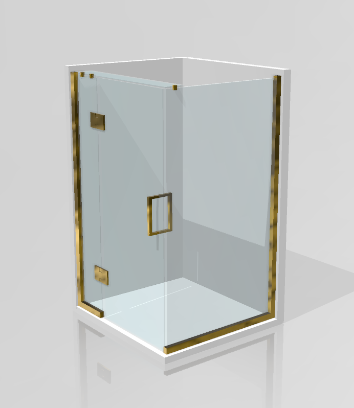 Two Sided Frameless Glass Hinged Shower