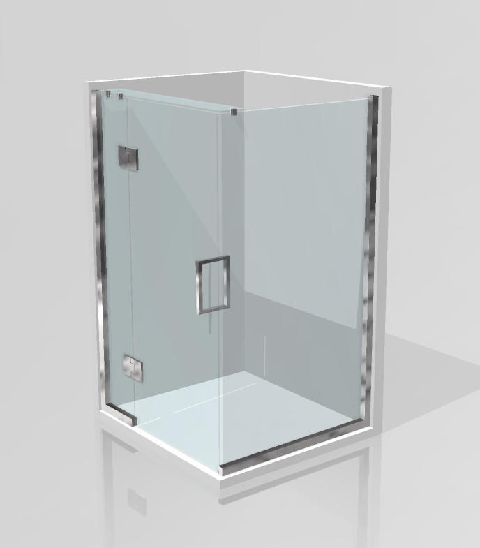 Two Sided Frameless Glass Hinged Shower