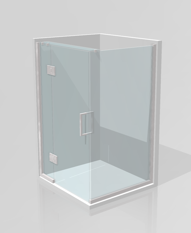 Two Sided Frameless Glass Hinged Shower