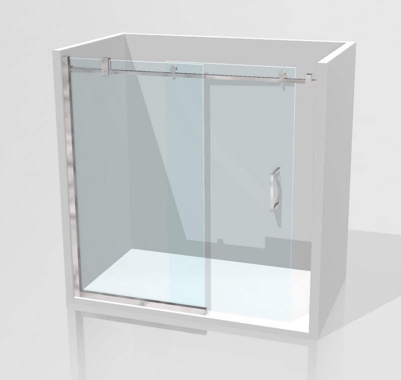 Alcove Frameless Glass Sliding Shower