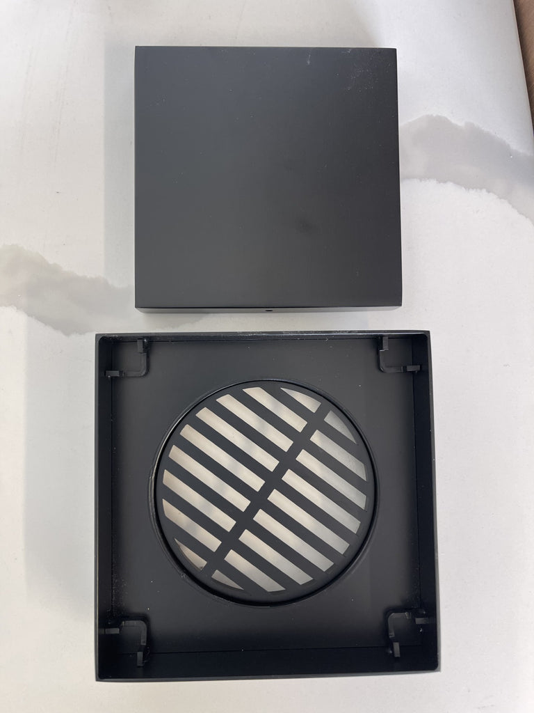 Matte Black Tiled Waste Insert 120 x 120 mm