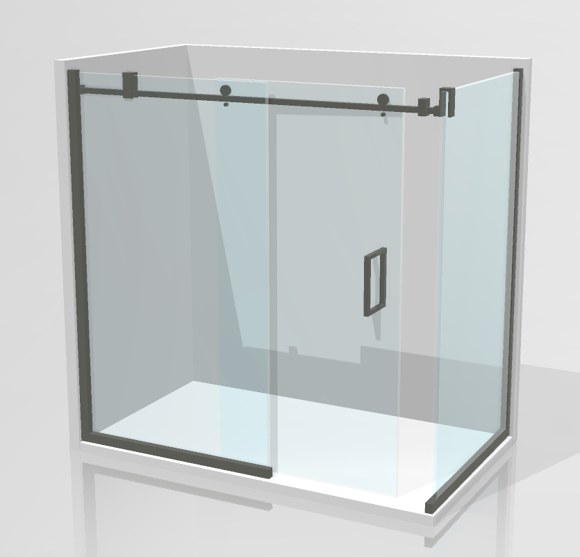 Two Sided Frameless Glass Sliding Shower