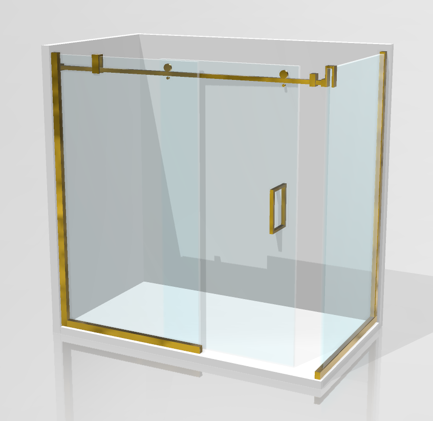 Two Sided Frameless Glass Sliding Shower