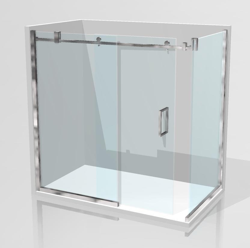 Two Sided Frameless Glass Sliding Shower