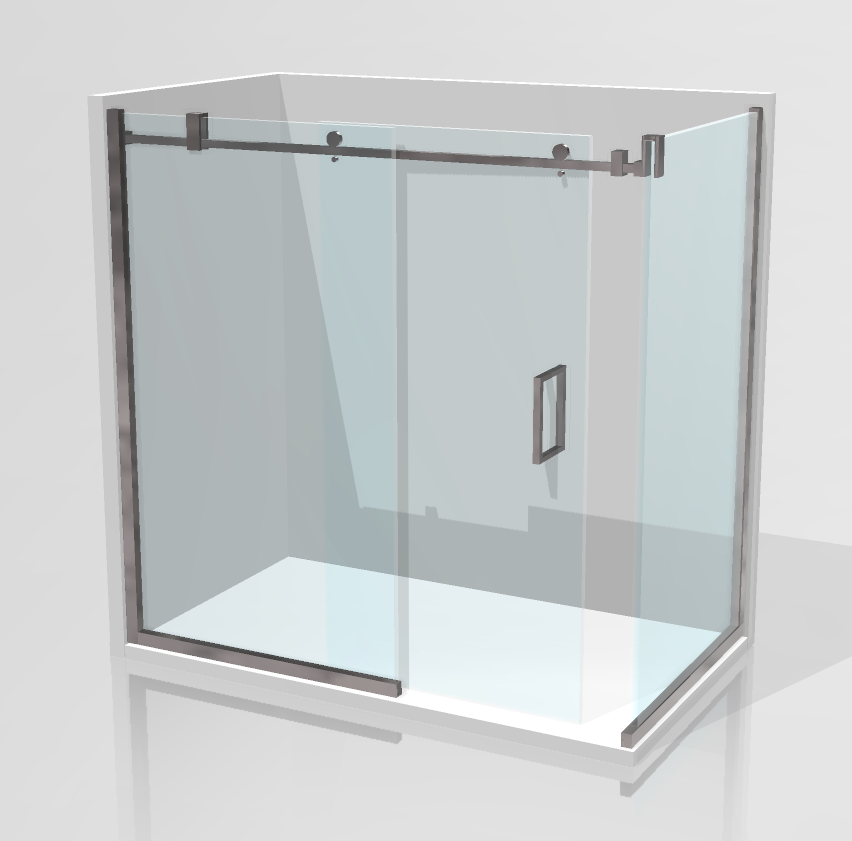 Two Sided Frameless Glass Sliding Shower