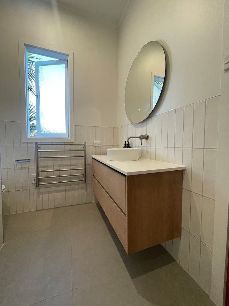 Abode Vanity & Stone Top - Oak Veneer Finish