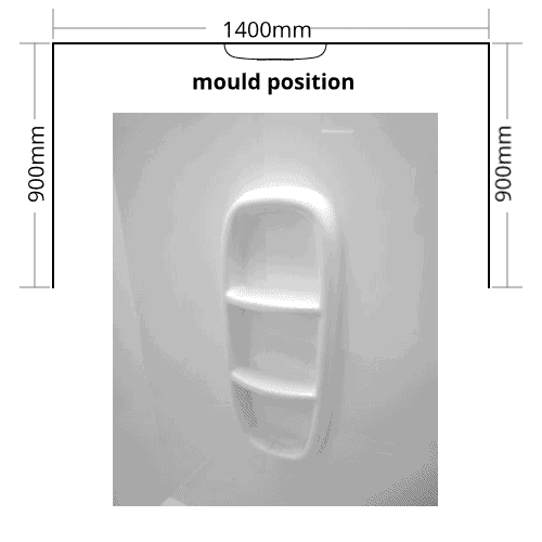 Shower Liner 3 sided 1400×900 Moulded